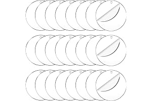 50 Pack 3 Inch Round Acrylic Blanks with Hole for Personalized DIY Decorations