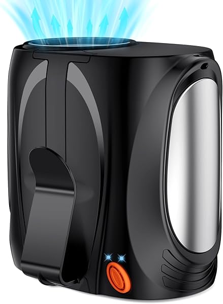 AI Portable Waist Fan, 6 Speeds 16000RPM Strong Turbo Airflow, 40H Max Cooling Battery Powered Personal Fan Rechargeable, Hands-Free Shirt/Belt/Neck Fan for Work, Outdoor, Travel, Gift for Men