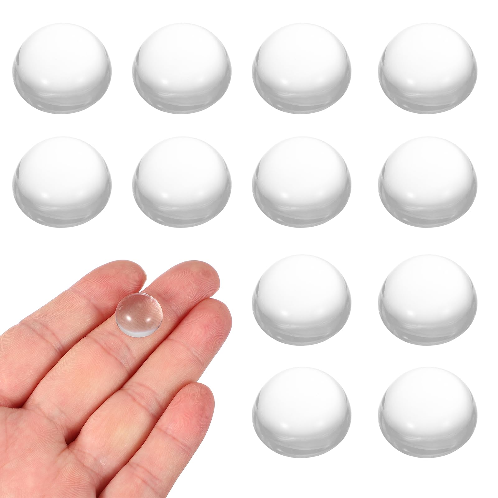 PATIKIL 12 Pcs Convex Lens, 15mm OD 13mm Focal Length Magnifier Lens Optical Lenses Borosilicate Magnifying Glass Flat Convex for DIY Crafts Office Home Science LED Spotlights Flashlights