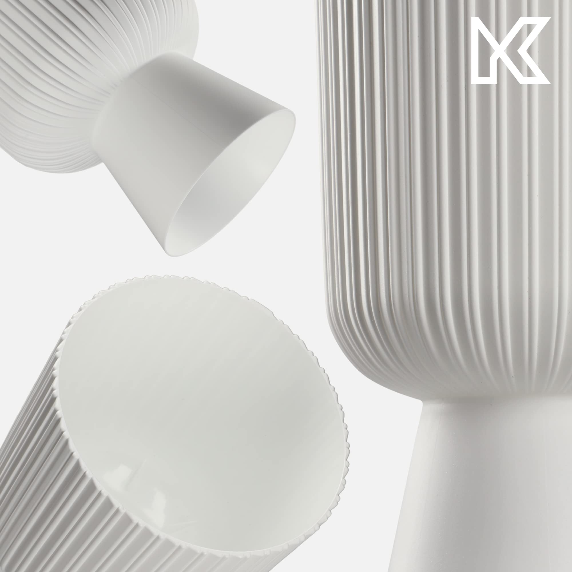 KADAX Macetero en forma de cáliz, maceta de plástico en 2 tamaños, maceta en 3 colores para balcón, terraza, alféizar de ventana, copa (18 cm, blanco)..