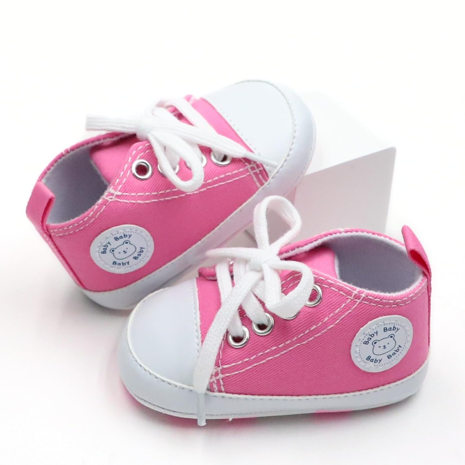 Baby Girls Boys Casual Comfortable Sneakers, Lightweight Non-Slip Walking Shoes for Vacation, Party, All Seasons (Pink, Infant, Women, 0 Months, Age Range, US Footwear Size System, 6 Months, Medium)