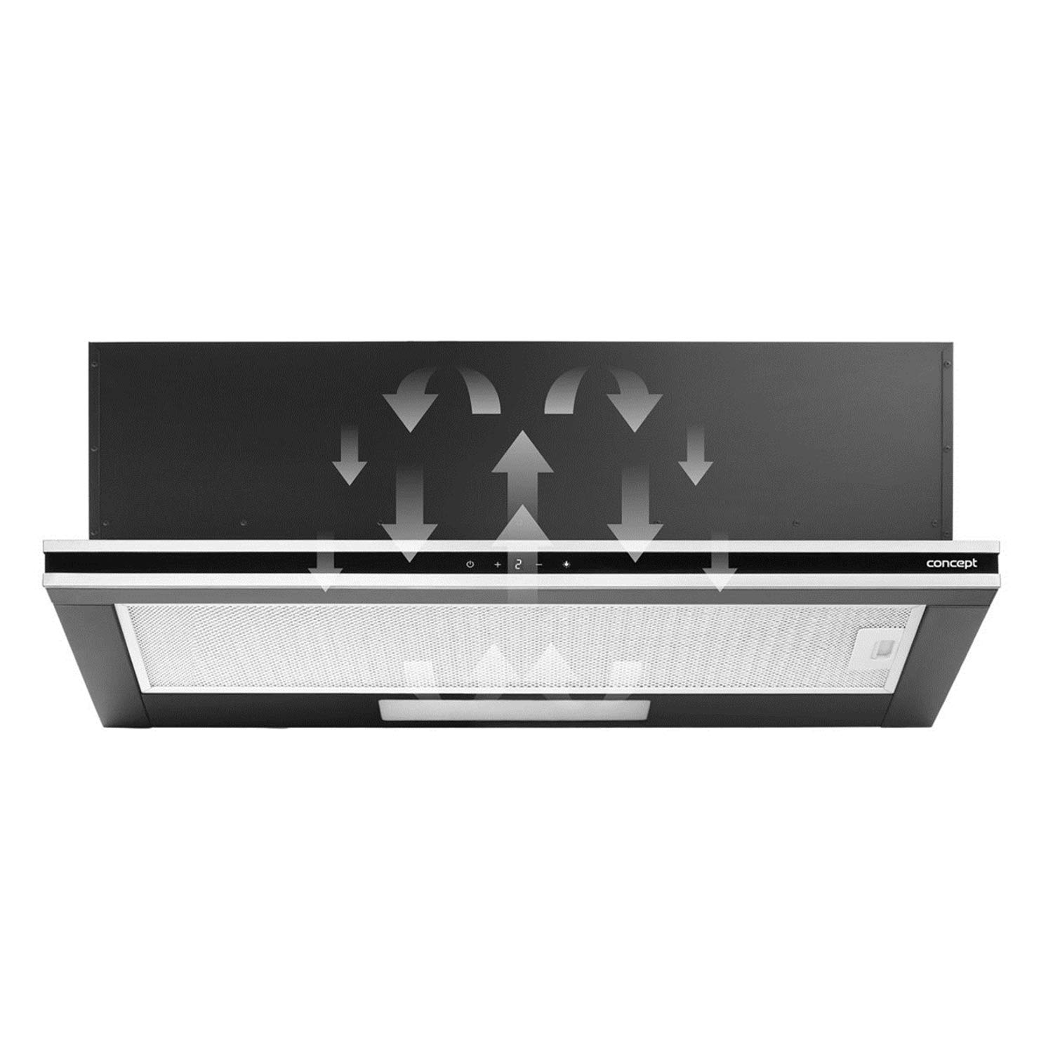 Concept OPV3890 Sinfonia - Campana extractora extensible (90 cm, con iluminación LED, 620 m³/h, 169 W)