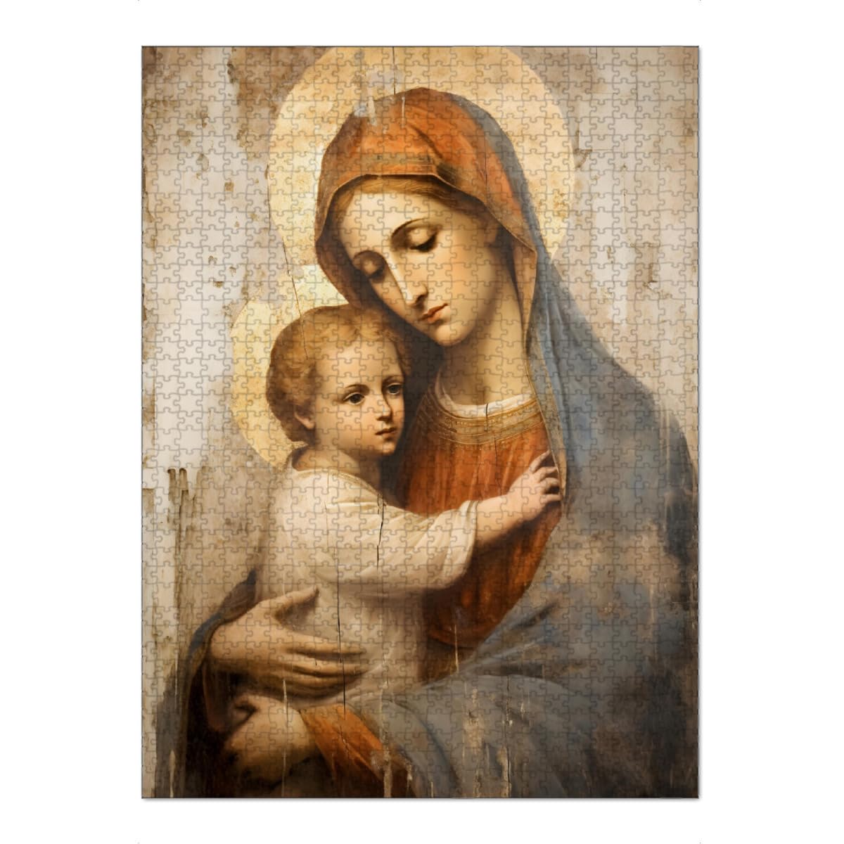 artboxONE-Puzzle XXL (1500 Teile) Natur Mutter Gottes mit Kind - Puzzle Maria Christentum Christi