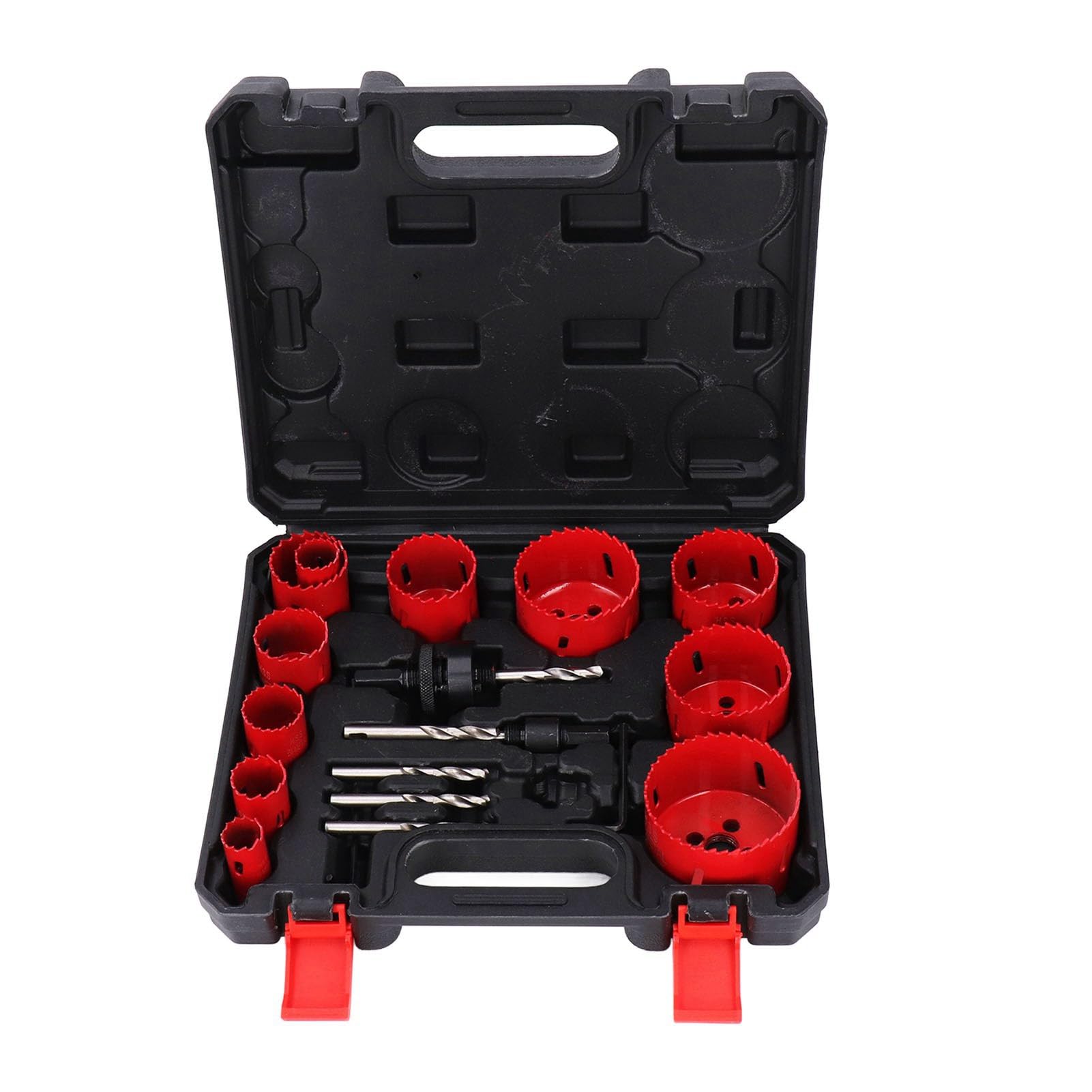 Lybunair 18 Piece Bimetal Hole Saw Set, Includes Mandrels, 3/4 to 2 11/16 Inch, Ideal for Cutting Soft Metal, Wood, Plastic, and PVC Boards, Continued and Versatile