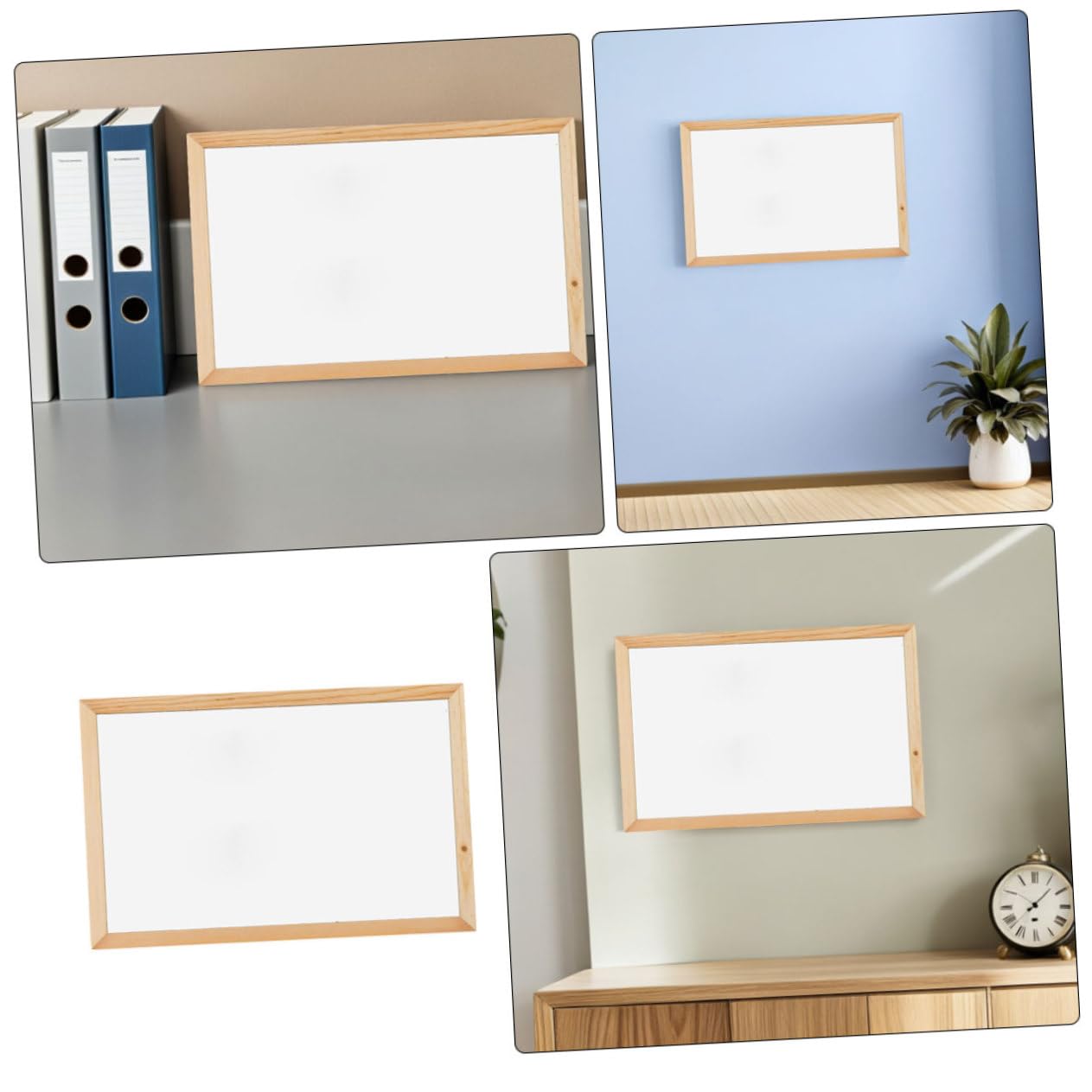 PLAFOPE 4pezzi Lavagna Bianca da Tavolo Portatile Riutilizzabile Piccolo Blocco da Disegno per Appunti Messaggi Disegni Uso in Casa Ufficio Aula