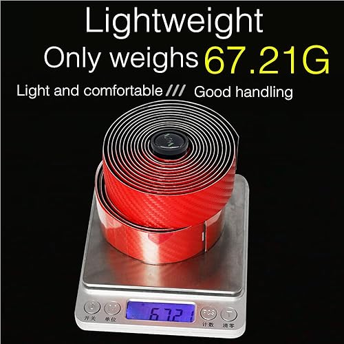 Miniatura 4 de VXM Cinta para manillar de bicicleta, fibra de carbono de poliuretano y EVA, cinta antideslizante para bicicleta de montaña, 2 rollos por juego