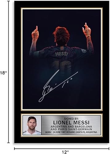 Vista 8 de SUKORI Messi - Póster Messi firmado (8) para dormitorio, estética, 12 x 18 pulgadas, sin marco Unframe-style-2