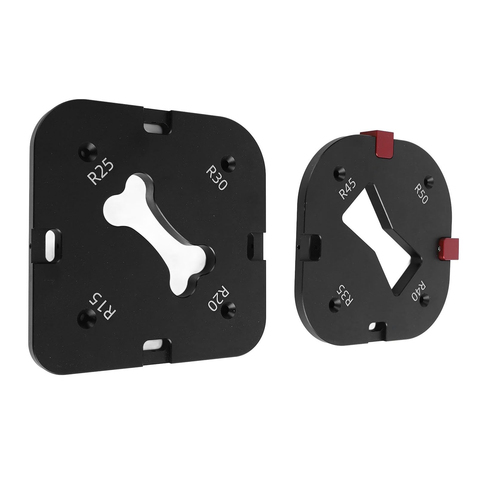 Eujgoov Template per Legno per Giunti Angolari in Alluminio R15 R20 R25 R30 R35 R40 R45 R50 con Morsetto Rapido per Sagomare Curve Cornici Sedie Mobili