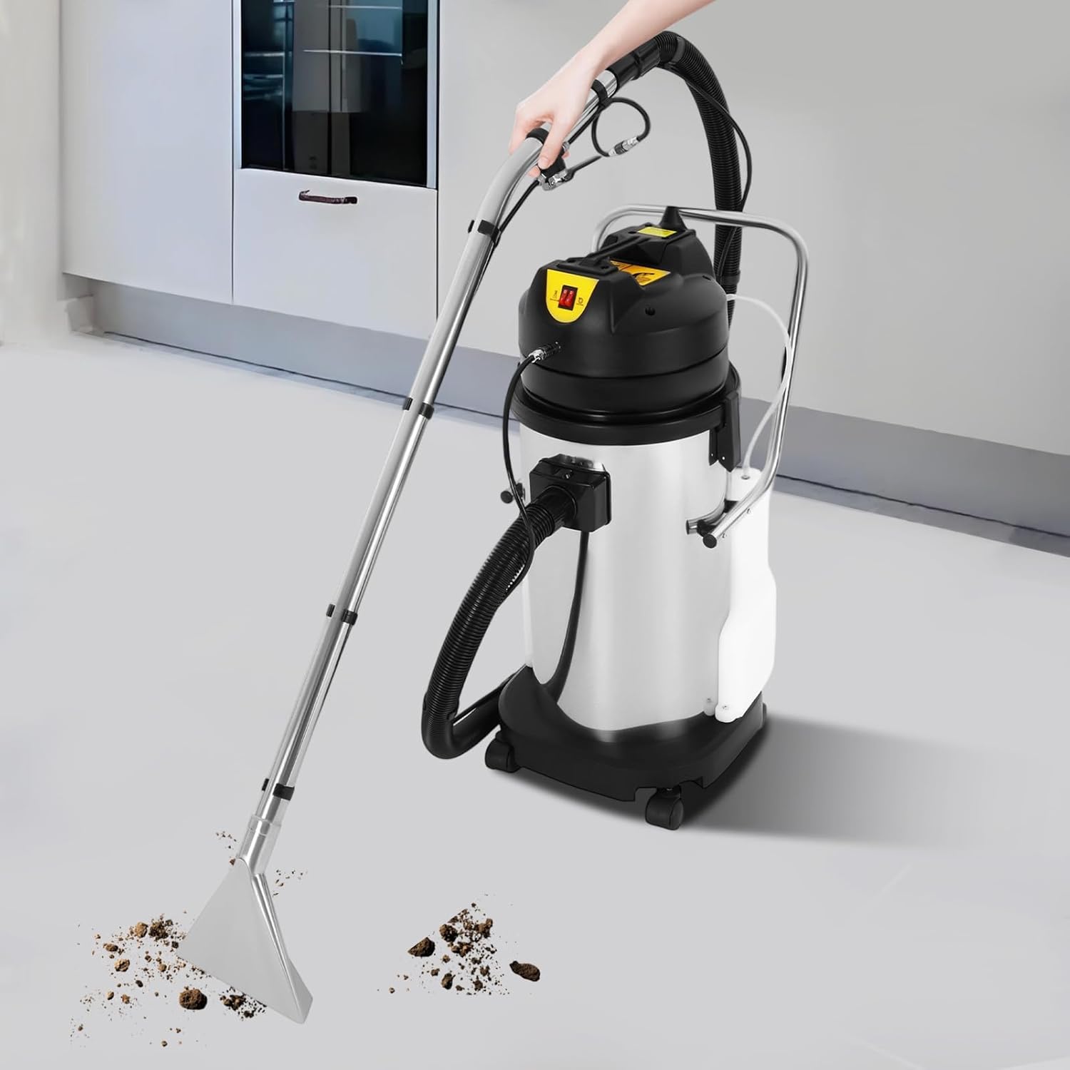 40L Carpet Cleaner Machine 110V with Water Vac, 230mbar Strong Suction, 2.64Gal Clean & 10.56Gal Dirty Tanks for Deep Cleaning Carpet Sofa Curtain