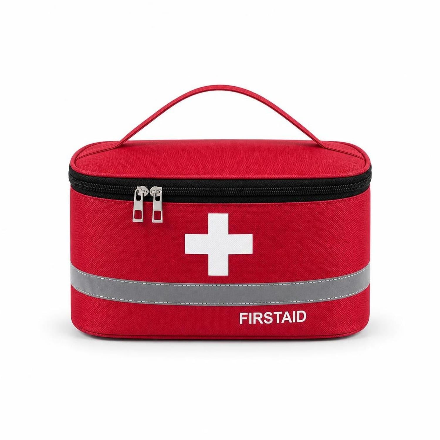 Portable First Aid Bag Travel First Aid Kit Bag Compact Organizer Lightweight for Travelers, Campers, Home, Camping, Car, Red, L-image-36