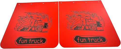 Miniatura 9 de iiLentes 2 aletas de fango de polímero resistente de 24 x 30 pulgadas, color negro, protector universal contra salpicaduras para semirremolques,