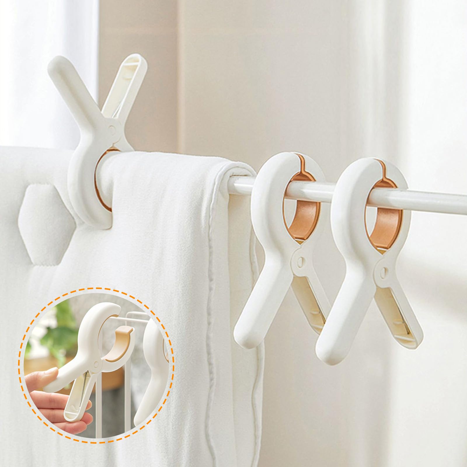 GIDWRIY 6 Stück Edelstahl Wäscheklammern - Riesen Handtuchclips Für Strand & Garten