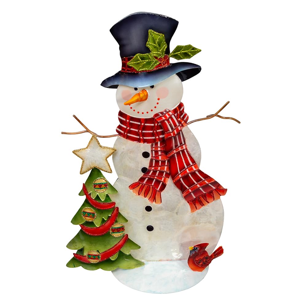 Kurt Adler Capiz Bonhomme de neige avec sapin de Noël