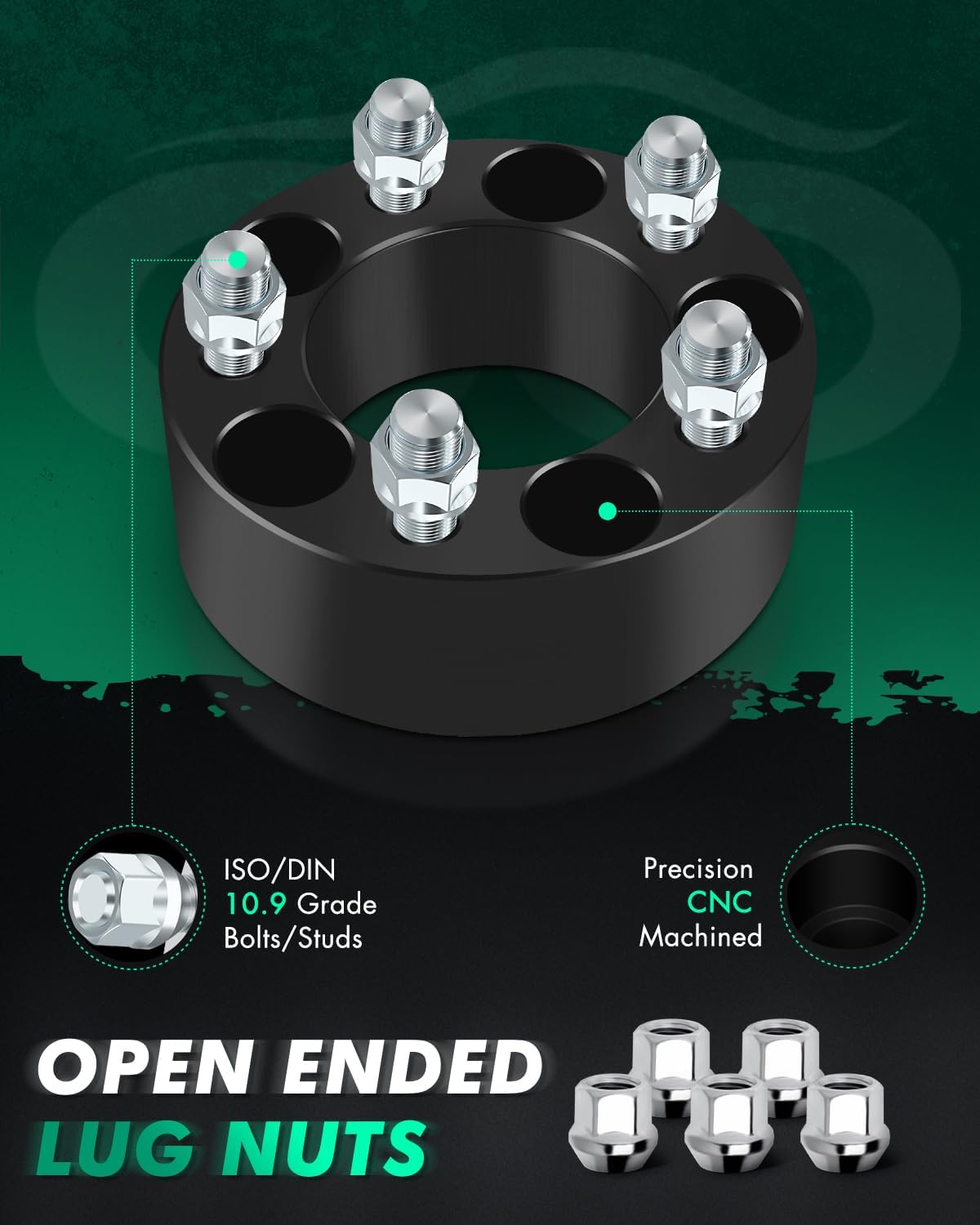 SCITOO 4PCS 2" 5 Lug Wheel Spacers Kits 5x4.5 to 5x4.5 5x114.3 Wheel Spacers 12x1.5 Studs 73mm Compatible with 1995-2000 for Avenger