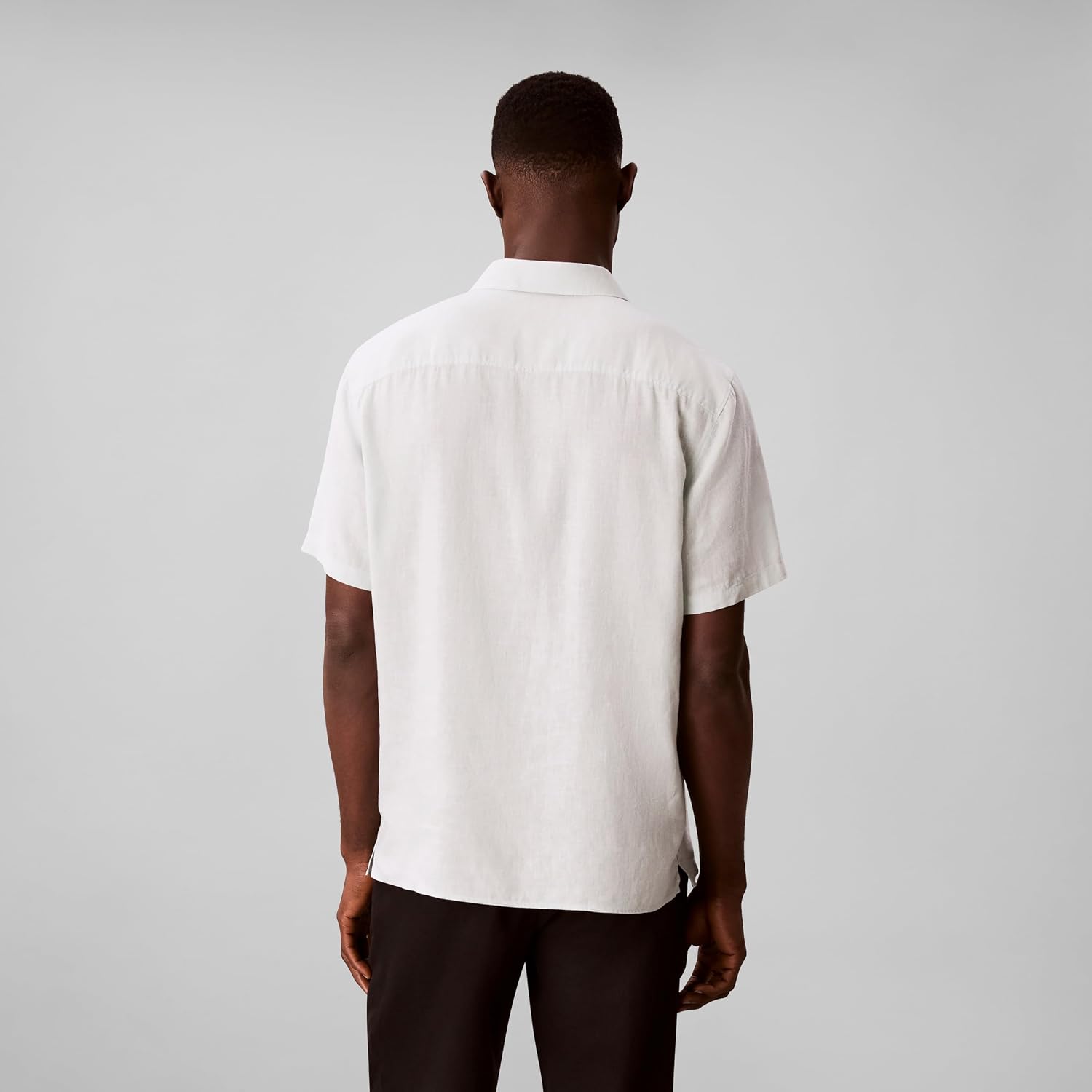 Calvin Klein Men's Short Sleeve Linen Classic Shirt