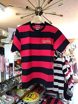 Amazon.co.jp: XLサイズクリームソーダボーダーTシャツ赤色
