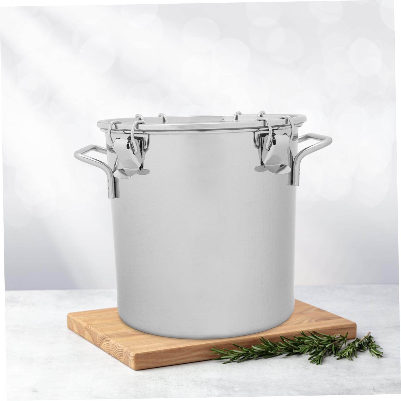 DECHOUS Edelstahl Aufbewahrungseimer 6l Silber mit Latch Lock für Küche