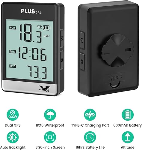 Miniatura 3 de Computadora de bicicleta con GPS, computadora de ciclismo inalámbrica, odómetro y odómetro de bicicleta, impermeable, con pantalla de visualización