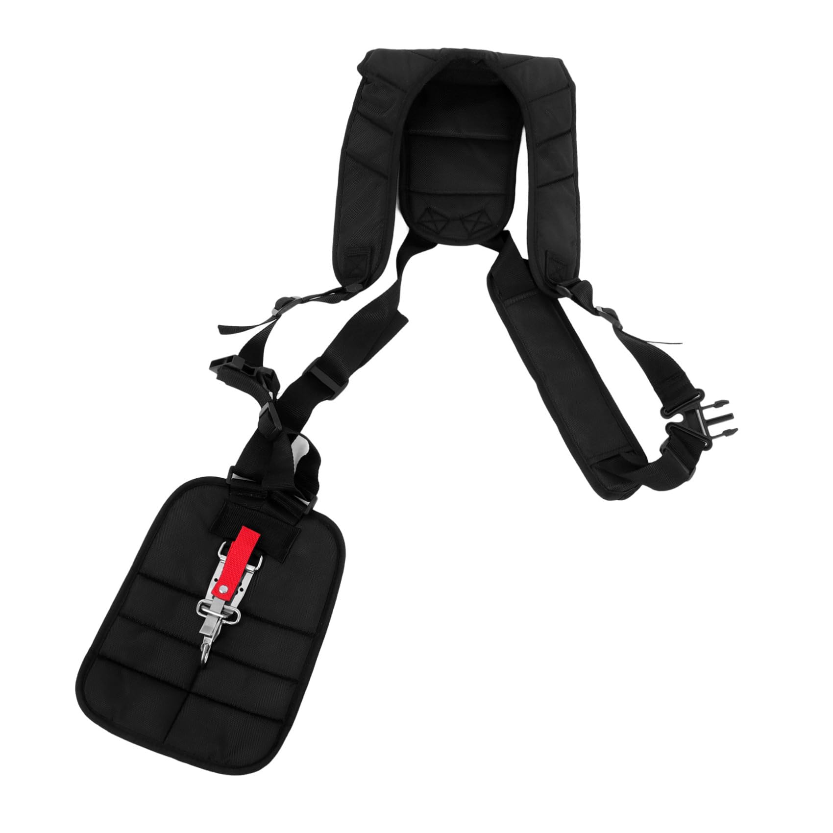 GALPADA Arnés de Doble Hombro Acolchado para Desbrozadora de Profesional, Nylon Negro, Cinturón con Hebilla para Césped