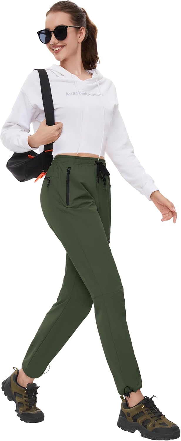 Women's Tall Hiking Pants 31/33/35/37 Inseam Quick Dry Lightweight Water Resistant Cargo Pants 4 Zipper Pockets - Image 9
