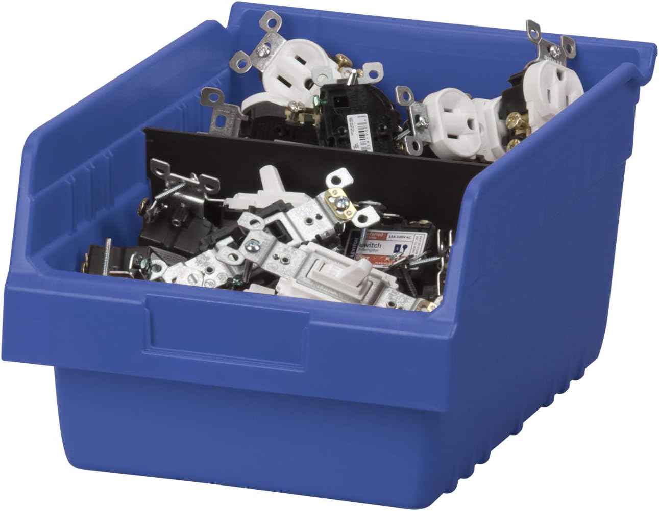 Akro-Mils 30080 ShelfMax Plastic Nesting Shelf Bin Box, 12-Inch L by 8-Inch W by 6-Inch H, Blue, Case of 8