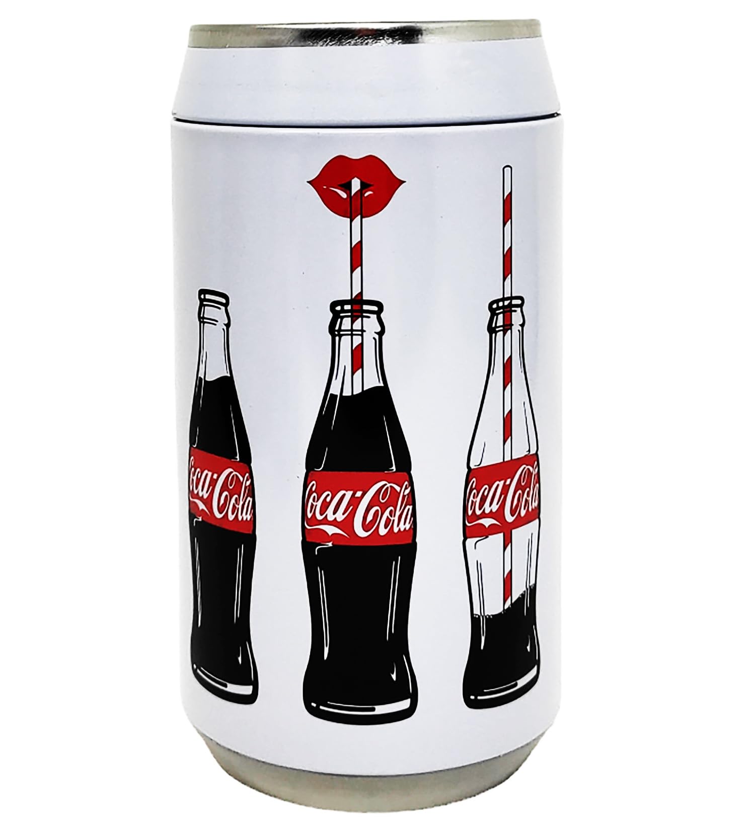 Coca Cola Spardose Aus Blech – Wiederverwendbar Als Strohhalmhalter, Rot, 23 Cm Hoch