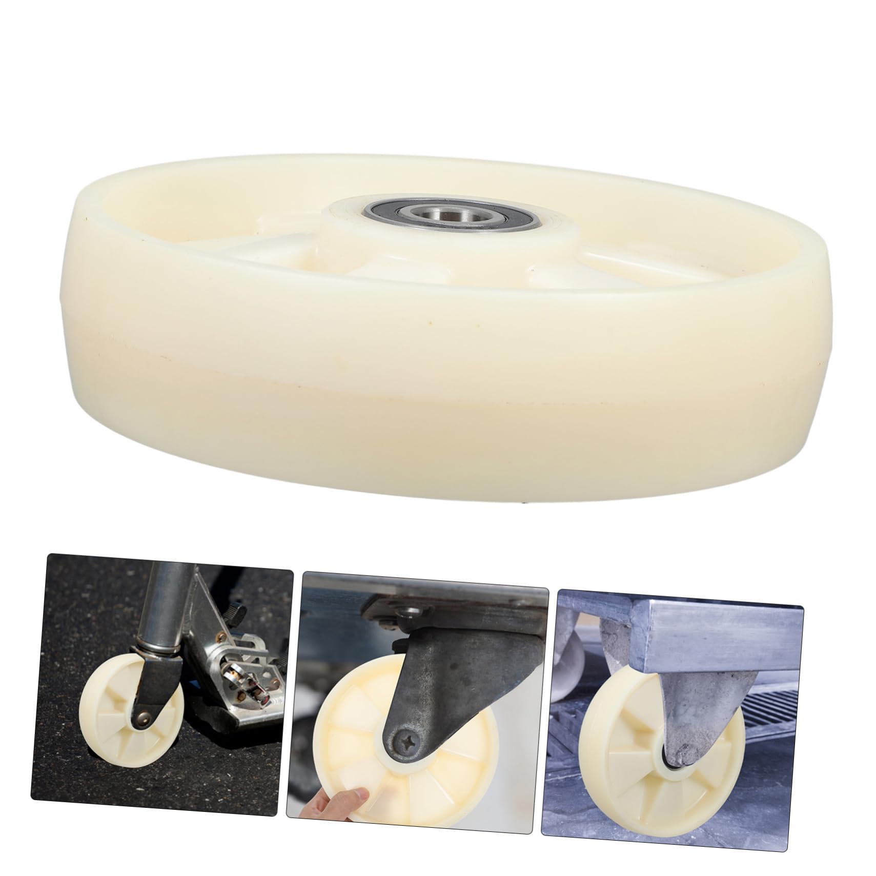 Drehbare Nylon Hubwagenräder mit Kugellager 200x50 Mm Achse 47mm Robuster Lenkrolle für Palettenwagen im Lager und Supermarkteinsatz