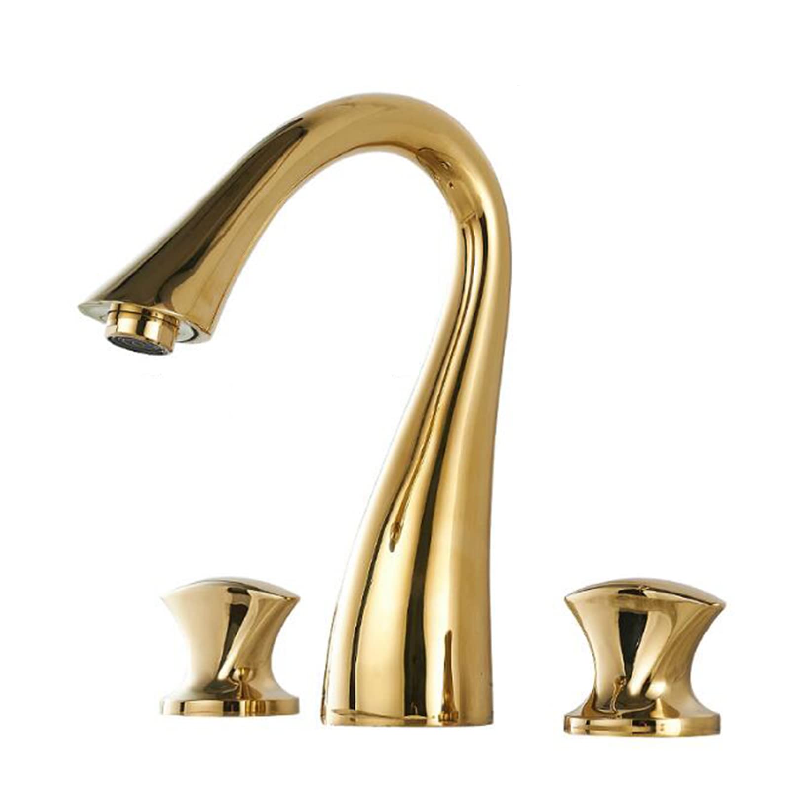 Robinet 3 trous laiton pour lavabo salle de bain double commande eau chaude et froide