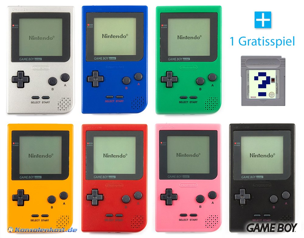 GameBoy Classic Pocket (Farbe nach Wahl) + GRATIS SPIEL : Amazon 