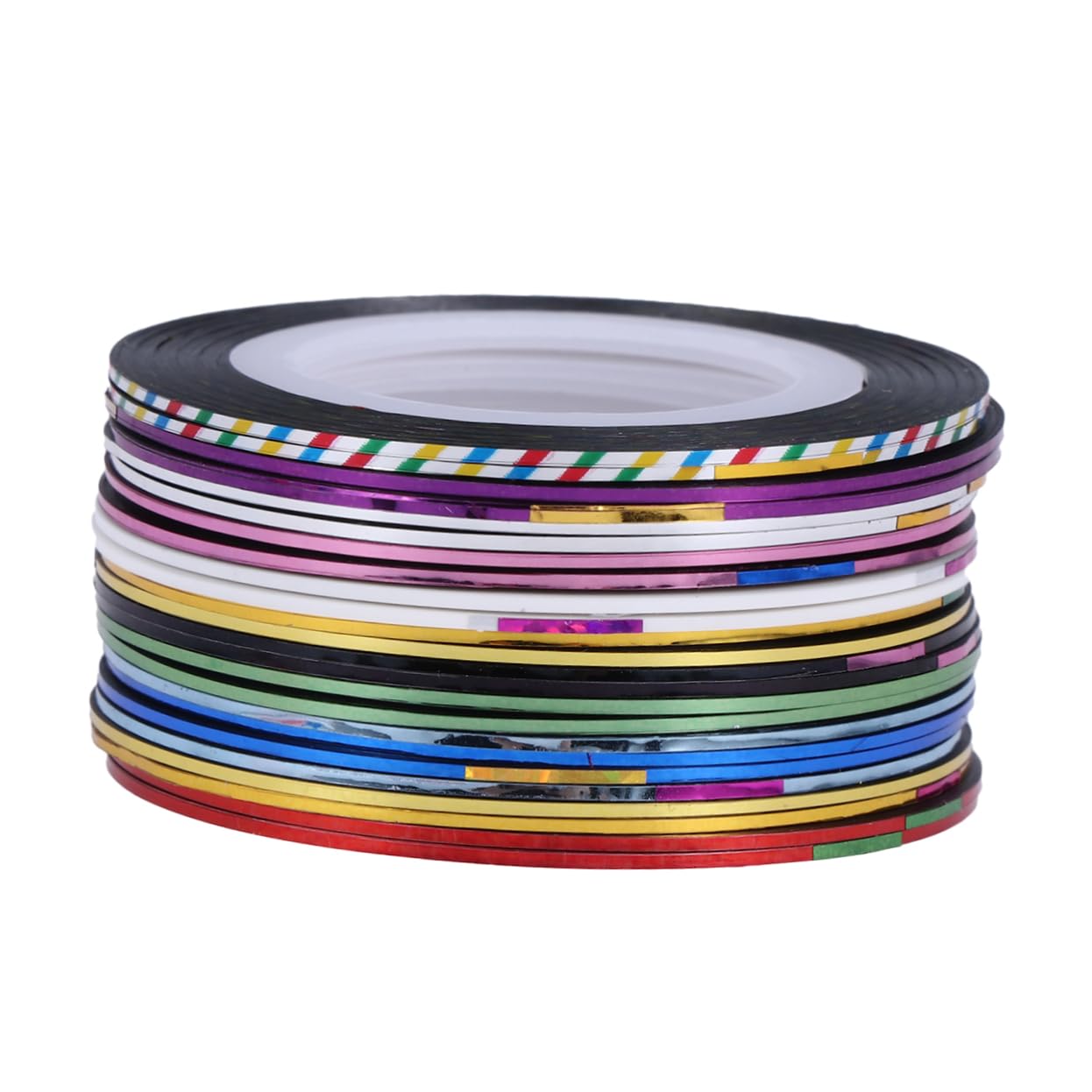 Gogogmee DIY Nail Striping Tapes 30 Rolls Holographic Gold Silver Thread for Nail Art Decor