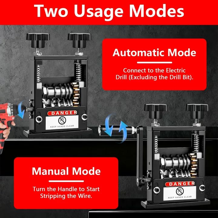 Caossuixin Wire Stripper, Cable Stripper Machine with 6 Channel & 5 Blades, Electric Wire Stripping Tool for 3-17mm Cable - Image 4