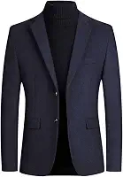 Blazer masculino outono inverno forrado com lã trabalho blazer liso blazer masculino 2023