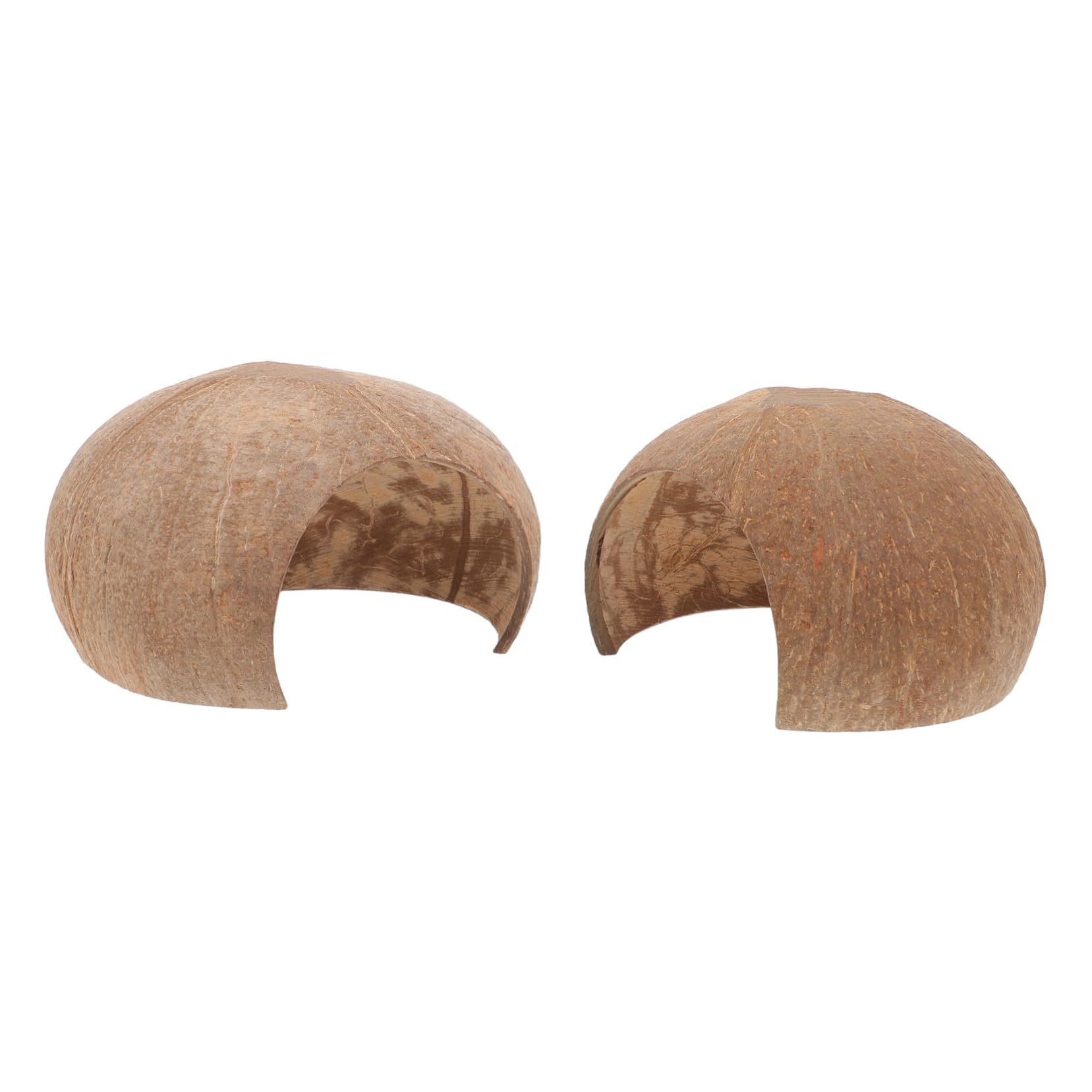 Sosoport 2Pcs Coconut Shell Fish Shelter Natural Reptile Hideout Cave for Aquarium Stylish Decor for Snake Chameleon and Lizard Habitats Easy to Clean Fish Friendly Design