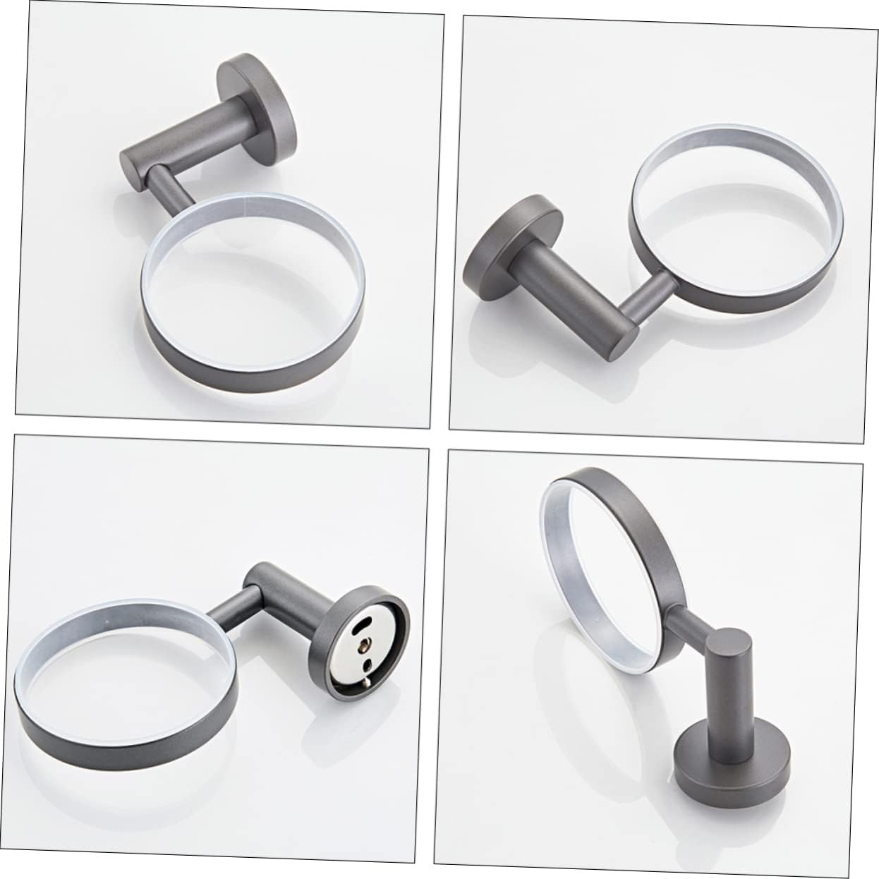 Home Toilet Brush Wall Mount Round Glass Base Chic Bathroom Cleaning Brush Toilet Supplies