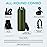 Stainless Steel Sports Water Bottle - 32/40/64 Oz Insulated Water Jug with Straw & Auto Spout Lid, Paracord Handle, Bottle Sleeve, Cold 48H Hot 24H, Sweat-Proof Tactical Flask for Hiking, Army Green