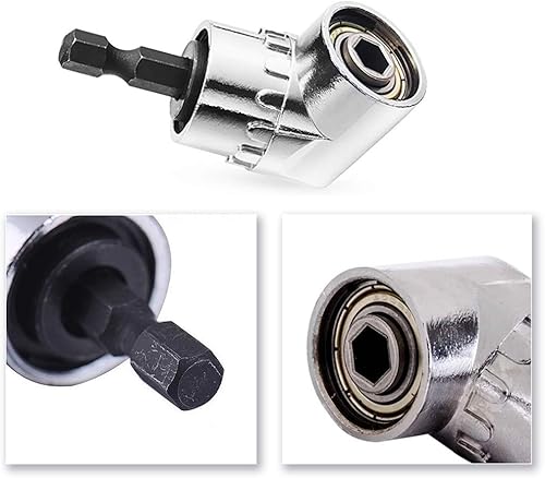 Miniatura 9 de Accesorio de taladro de ángulo recto, adaptador de broca de ángulo recto de 105 grados, 2 destornilladores en ángulo para espacio reducido (largo y