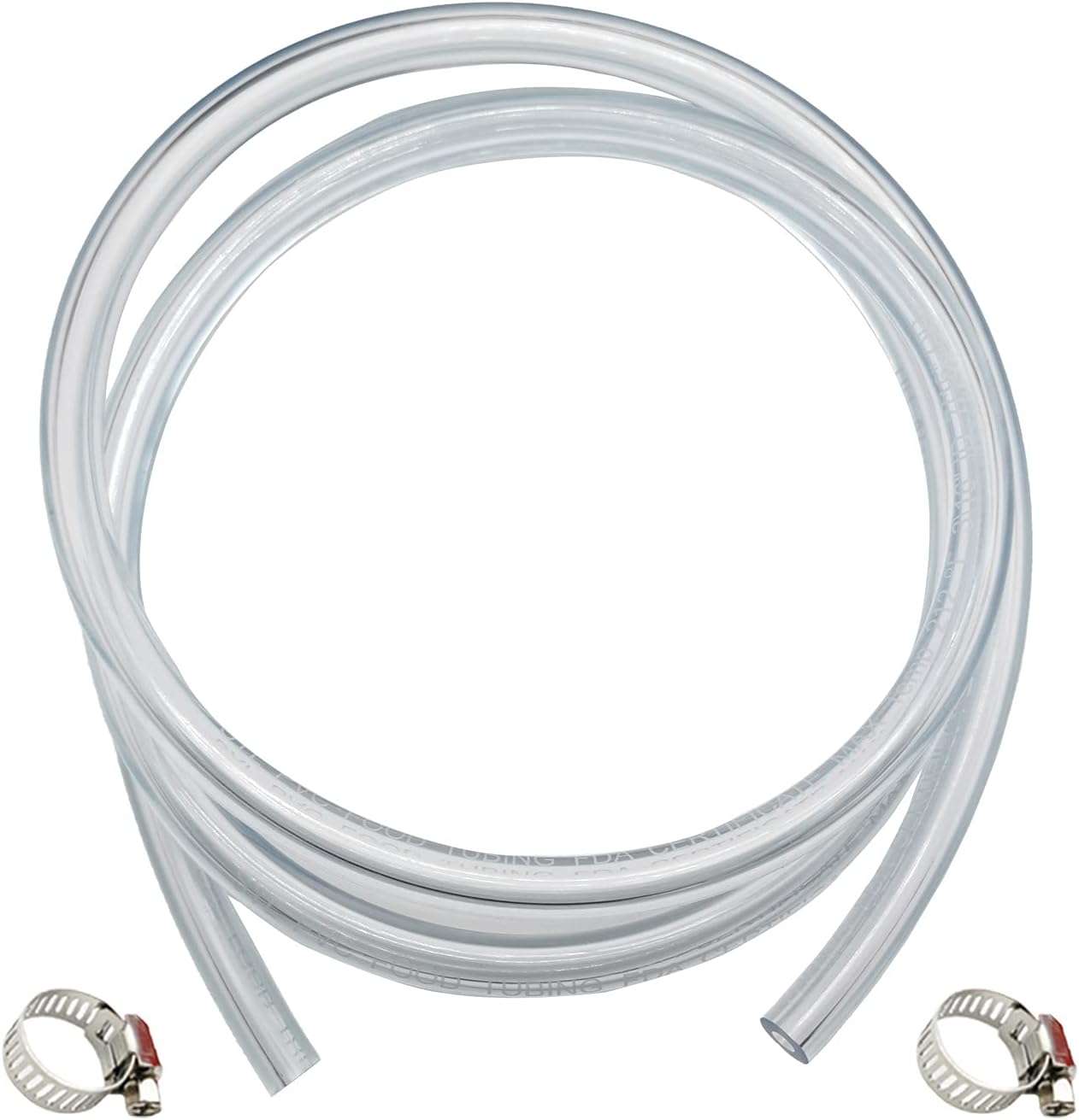 Beer Line PVC Water Hose, 3/16" ID 7/16" OD Length 5ft with 2pcs Swivel