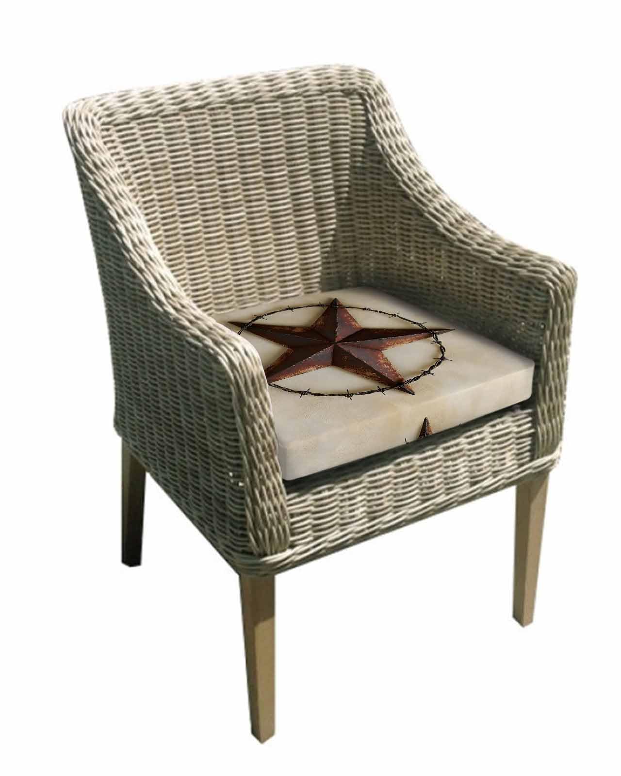 Brown Star Country Outdoor Cushion Chair Cover Set of 2 - Waterproof Couch Seat Covers, Vintage Farmhouse Retro Western Art Patio Furniture Protector Cushions Slipcovers for Sofa/RV, 22