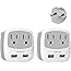 European Plug Adapter, TESSAN US to Europe Power Adaptor with 2 USB Charger 2 AC Outlets, International Travel Adapter (Type