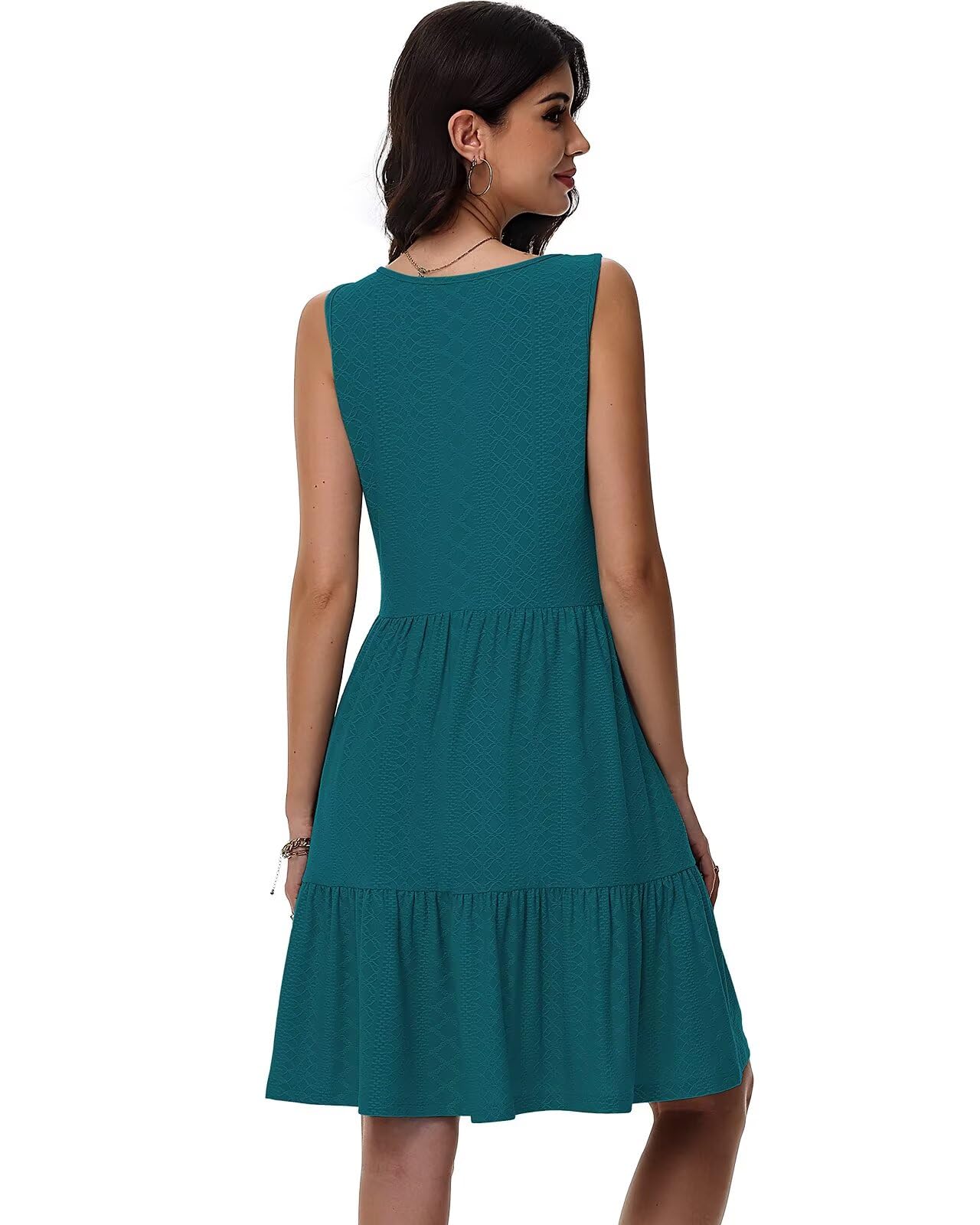 Tanmolo Vestidos de Verano para Mujer Ligeros Aireados Cortos Vestidos de Playa Vacaciones Cuello V sin Mangas
