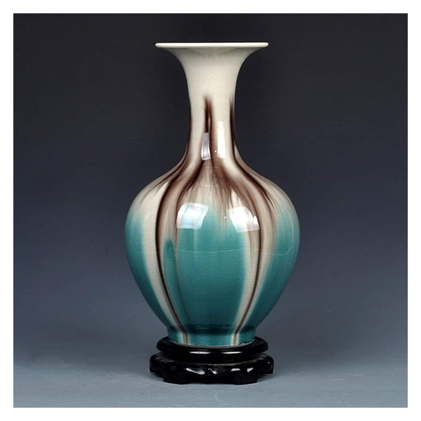 SnamicE Vase Tabletop Crackle Ceramic Vases for Wedding Or Special Occasions, for Use in Office, Decor, Floor Vases,Animal Horse