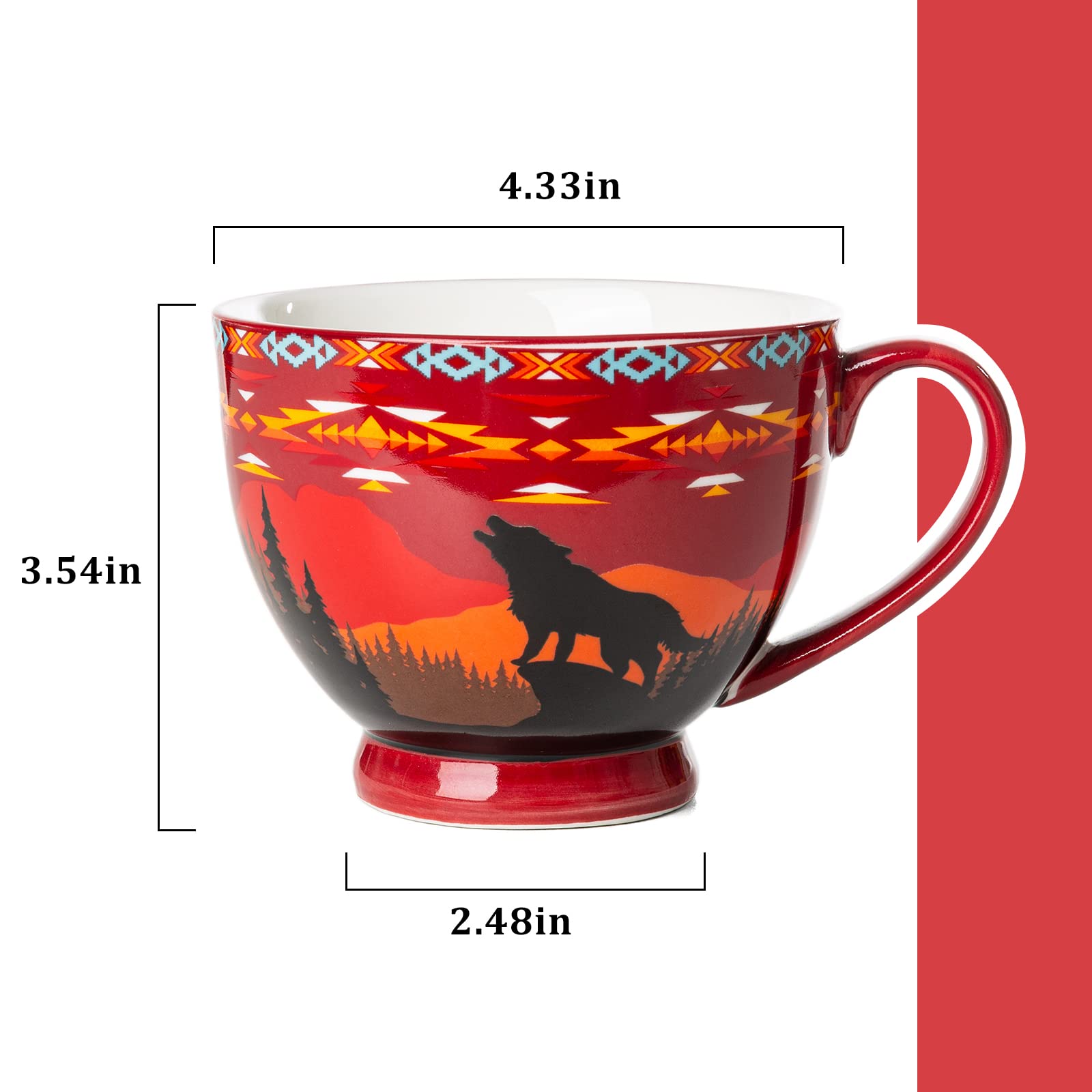 NU TRENDZ Southwest Ceramic Coffee Mug with Handle, Ceramic Tea Cup for Office and Home, for Cappuccino, Tea, Cocoa, Cereal, Hot Chocolate