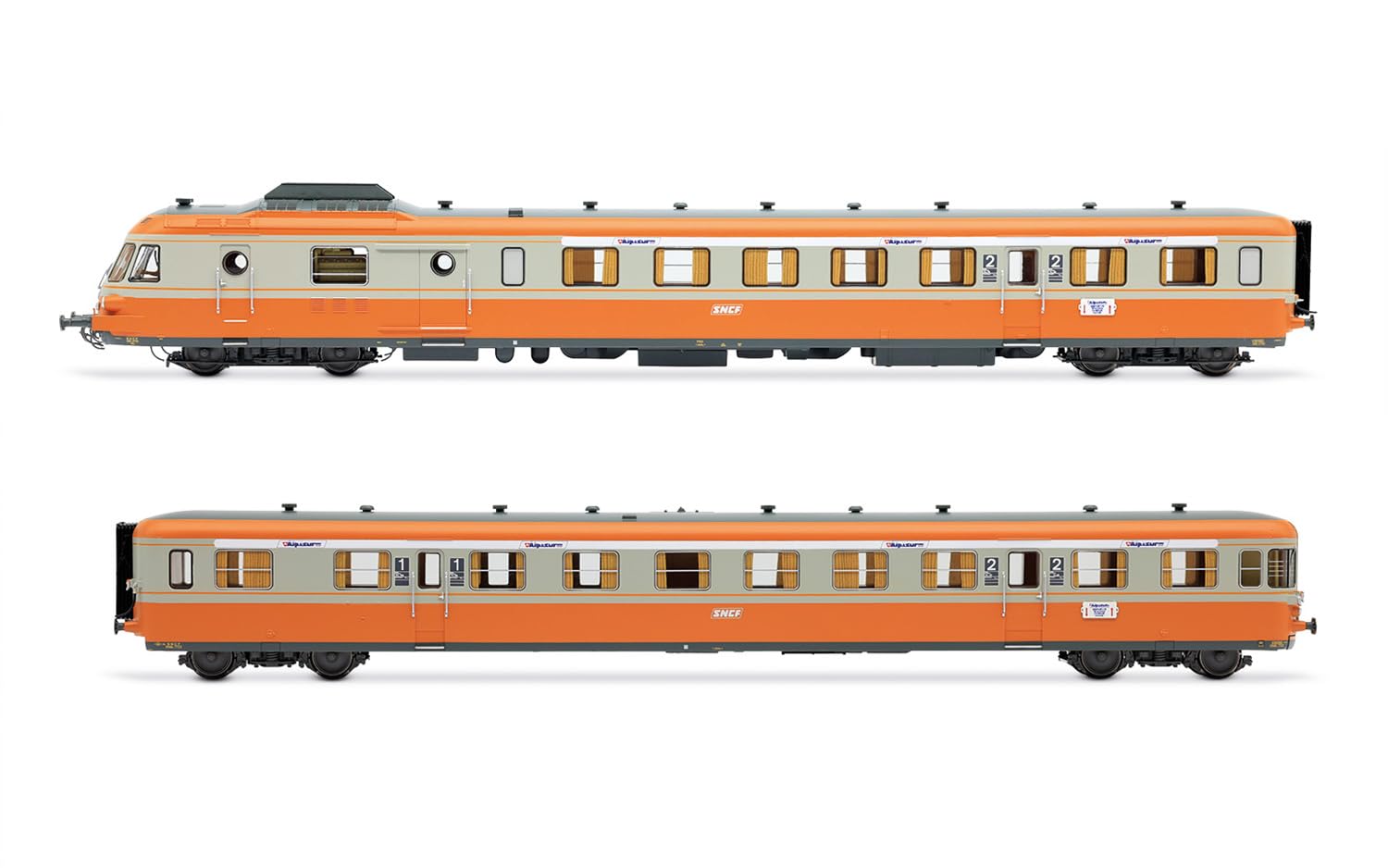 JOUEF HJ2463 SNCF, wagon spalinowy RGP I z przyczepą, szaro-pomarańczowy „alpazur”, odc. IV Kolej 1x Lokomotywa spalinowa