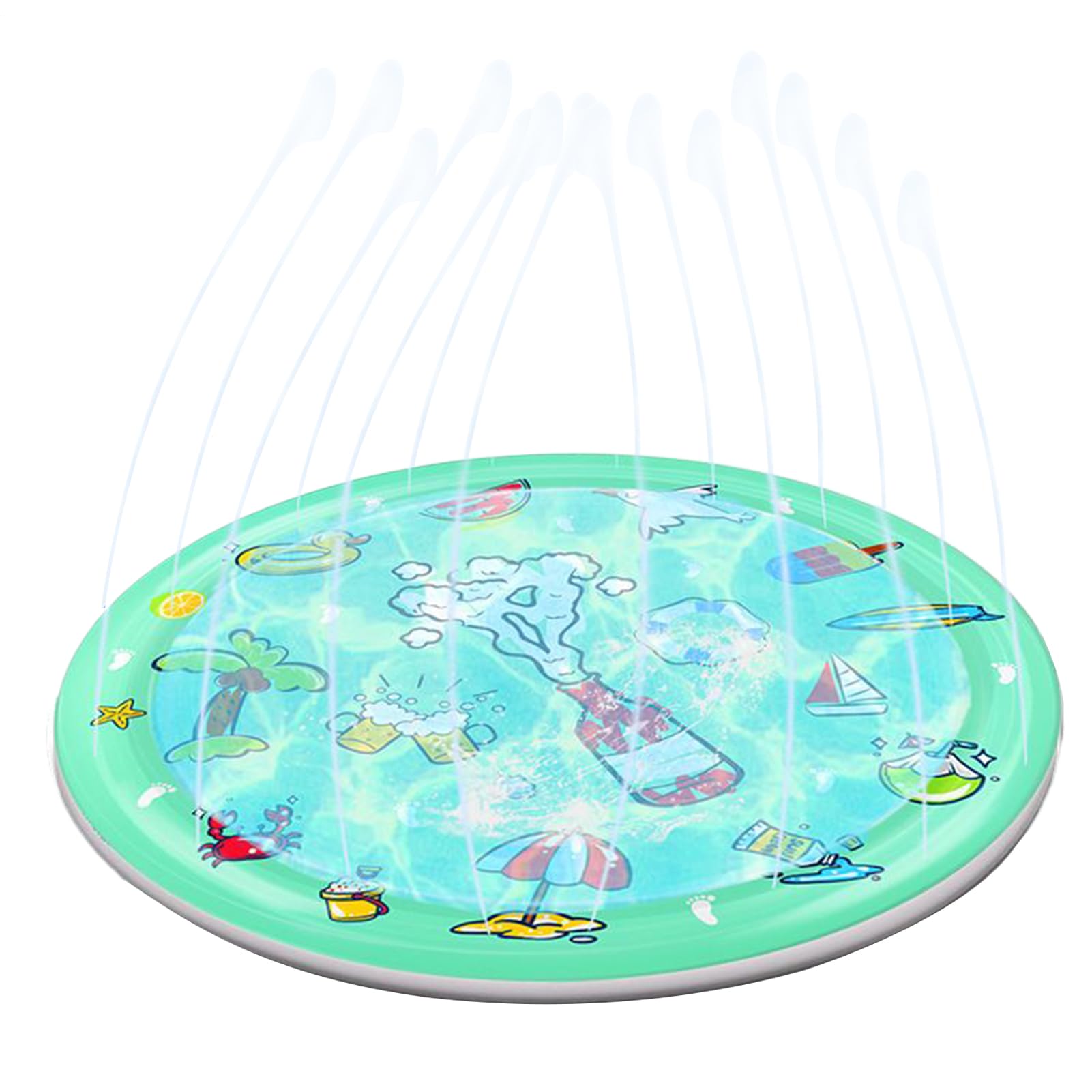 Dog Sprinkler Pad, Pet Fountain Water Play Mat, Non-Slip Toddler Dogs Cats Sprinkler Pad for Playground, Outdoors, Indoors, Gym