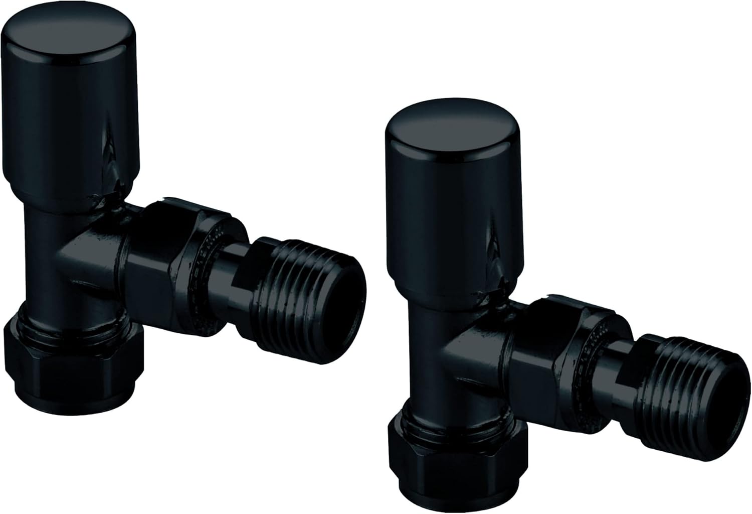 Fitz Almeria Towel Rail Valves Pair Angled Set of 2 Black BigaMart