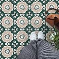 MORCART 20Pcs Peel and Stick Floor Tile, 11.8"x 11.8" Vinyl Flooring Waterproof No Adhesive Residue DIY Flooring for Bathroom, Kitchen, Fireplace, Stairs, Bedrooms, Wall - Dark Green