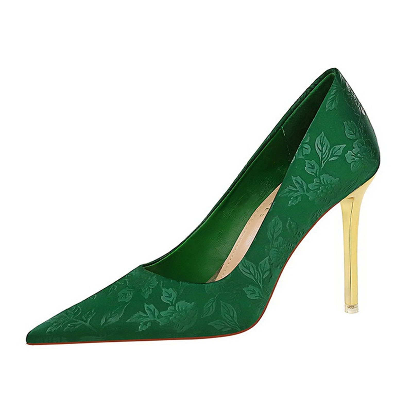Femme Chaussures Talon Haute Aiguilles Bout Pointu Brodées Chic et Elegant Légères Bout Fermé Mode Chaussures pour Soirée Mariage Confortables