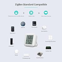Vista 3 de THIRDREALITY Sensor de temperatura y humedad Zigbee con pantalla LCD digital, requiere concentrador ZigBee, registros de aplicaciones, monitoreo