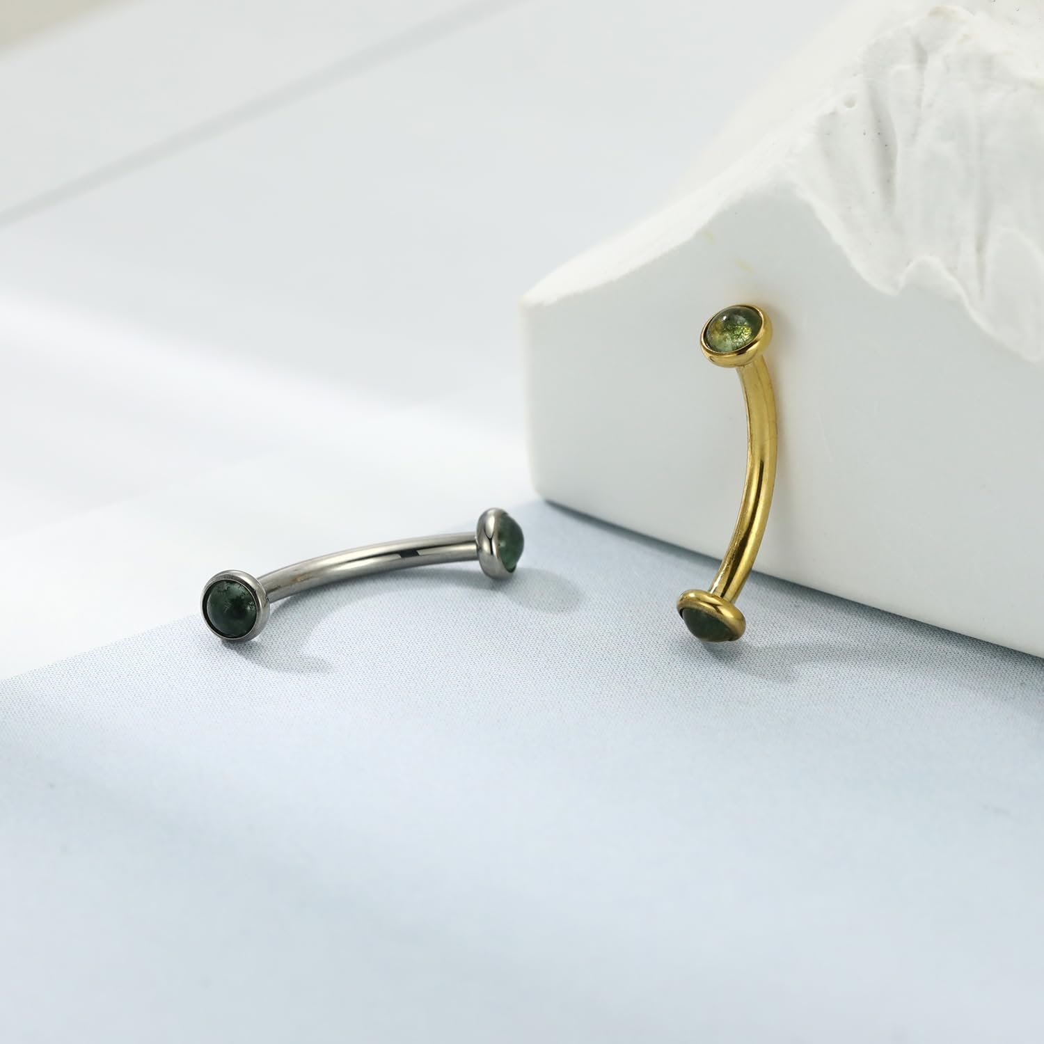 G23 Titanium Eyebrow Piercing Jewelry Eyebrow Rings Curved Barbell 16G Eyebrow Belly Button Ring Navel Rings Rook Daith Earrings Lip Ring Eyebrow Jewelry 6mm-12mm - Image 4