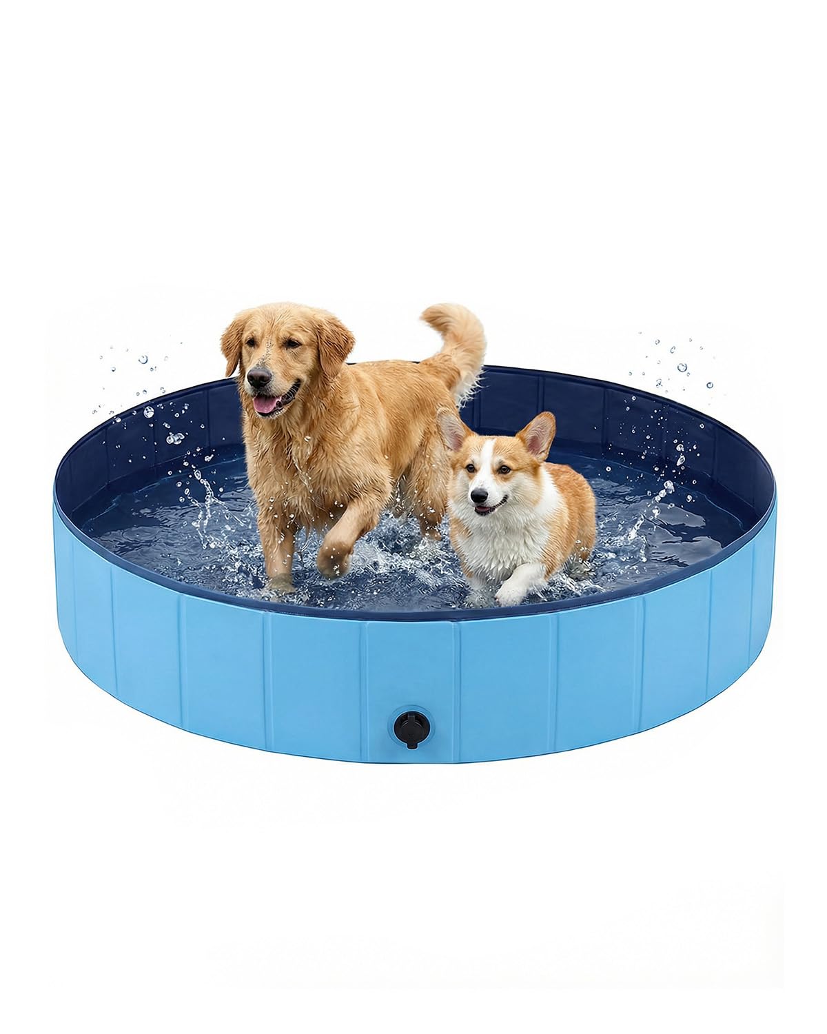Dog Paddling Pool Foldable,Swimming Pool for Pets and Kids，PVC&Non-Slip,Sturdy and Durable, Swimming Pool for Pets and Kids Indoors, Outdoors,Garden,Patio,Bathroom,160 x 30 cm